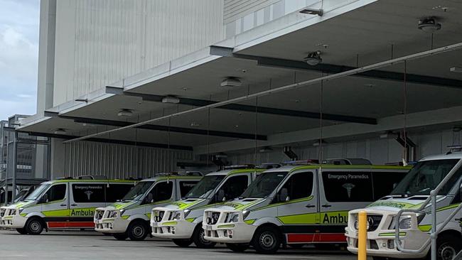 Ambulances outside Logan Hospital last week. 