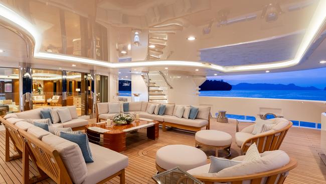 Inside the Superyacht The Lady E which is in Melbourne and is available for charter. Picture: Supplied.