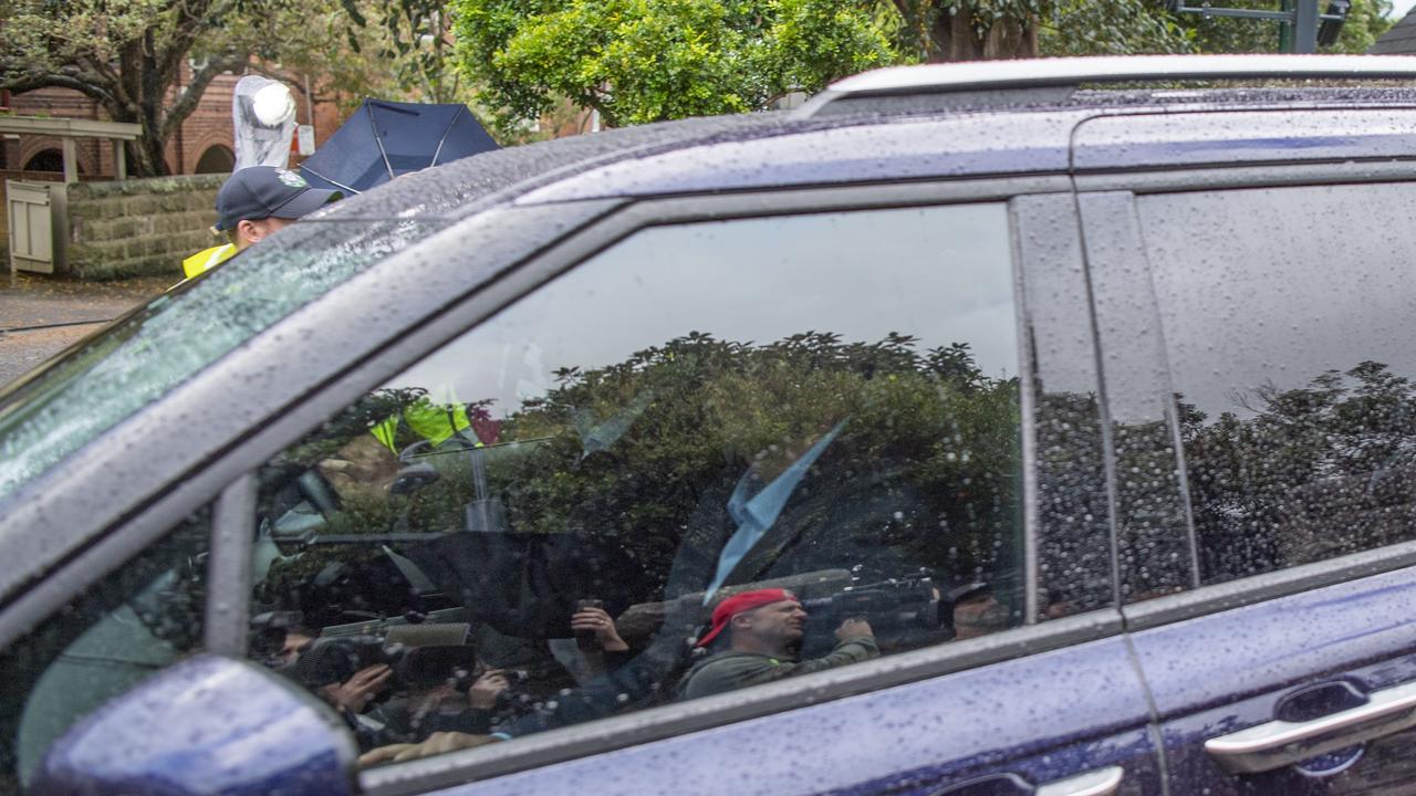 Scott Morrison leaves Kirribilli House with his family. Picture: NCA NewsWire / Simon Bullard