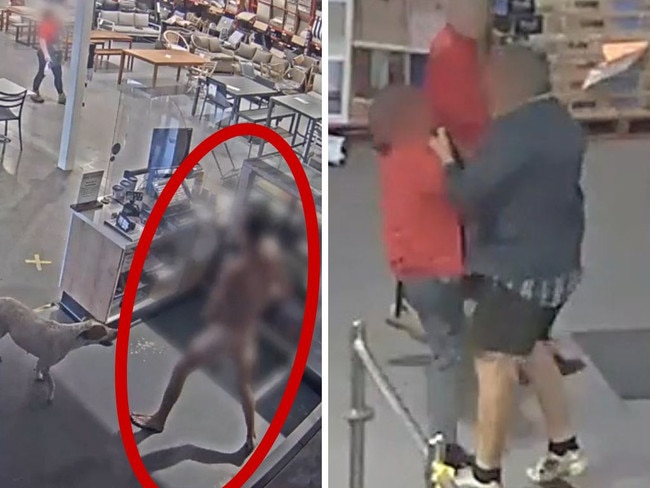 Bunnings releases wild CCTV. Picture: Bunnings