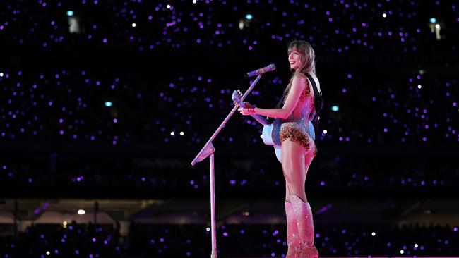 Taylor Swift has hit the stage despite wild weather conditions. Picture: Don Arnold/TAS24/ for TAS Rights Management