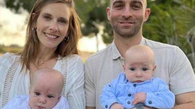 Hadar and Itai Berdichevsky, who were killed on October 7, with their twin baby boys.