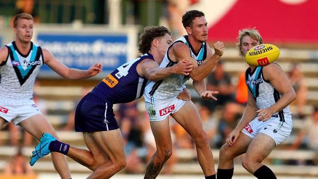 The Dockers easily accounted for the Power. (Photo by James Worsfold/AFL Photos/via Getty Images)