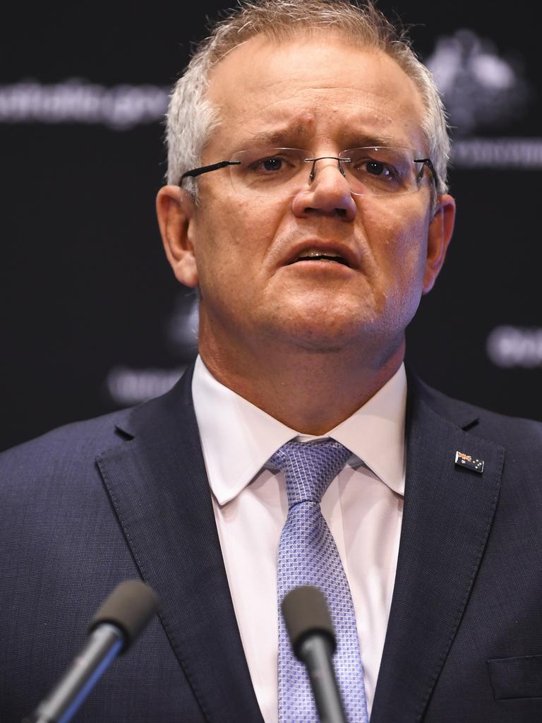 Australian Prime Minister Scott Morrison sis in talks with New Zealand about the trans-Tasman travel bubble. Picture: Lukas Coch/AAP