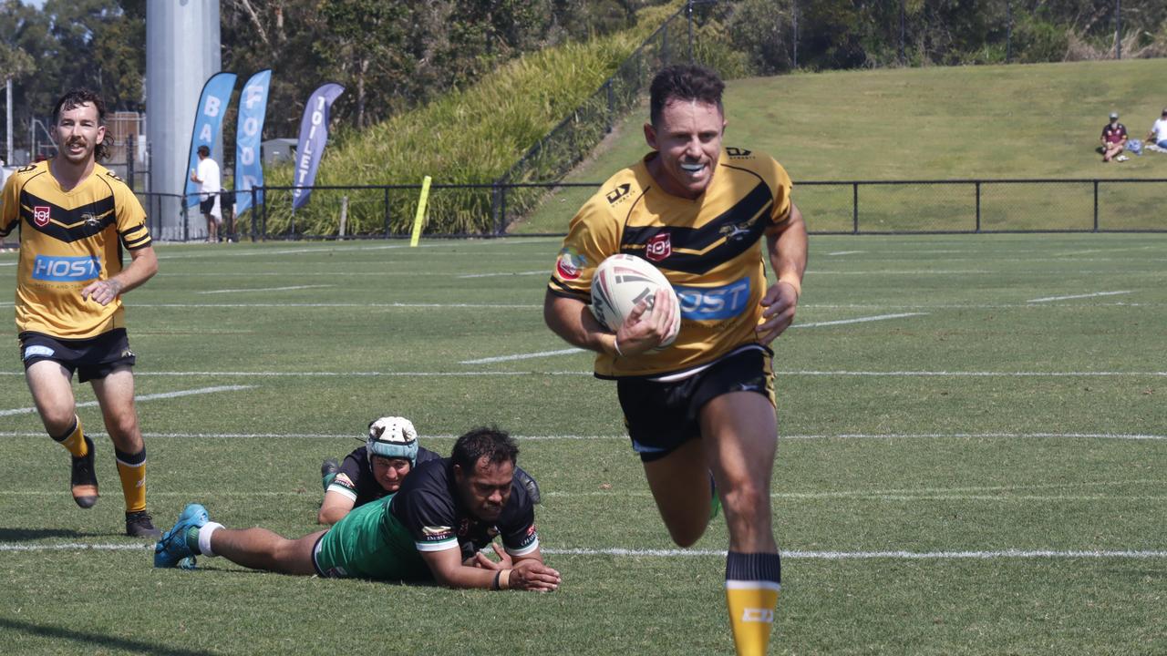 Action from the 2024 Sunshine Coast C-grade rugby league grand final. Picture: Patrick Gillett.