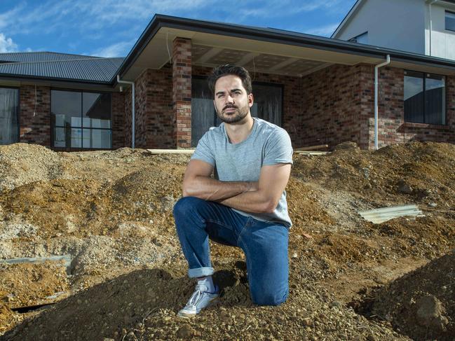 Dave Treasure at his Mount Barker home  where he has lost nearly $50,000 after hiring failed concrete firm Adelaide Exposed Concrete to work .Saturday,May ,24,2025.Picture Mark Brake