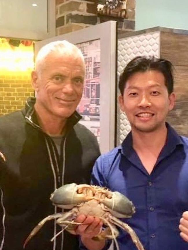 Famous angler and television presenter Jeremy Wade poses with Mr Zhan. Picture: Instagram