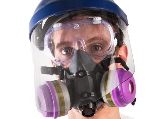 This product image released by Brands On Sale, Inc. shows a hazmat costume with a respirator. No holiday screams pop culture controversy quite like Halloween. So what's the costume flap of the year? It might just be Ebola, as in Ebola zombies and faux gear to ward off the deadly strain of virus. (AP Photo/Brands On Sale, Inc.)