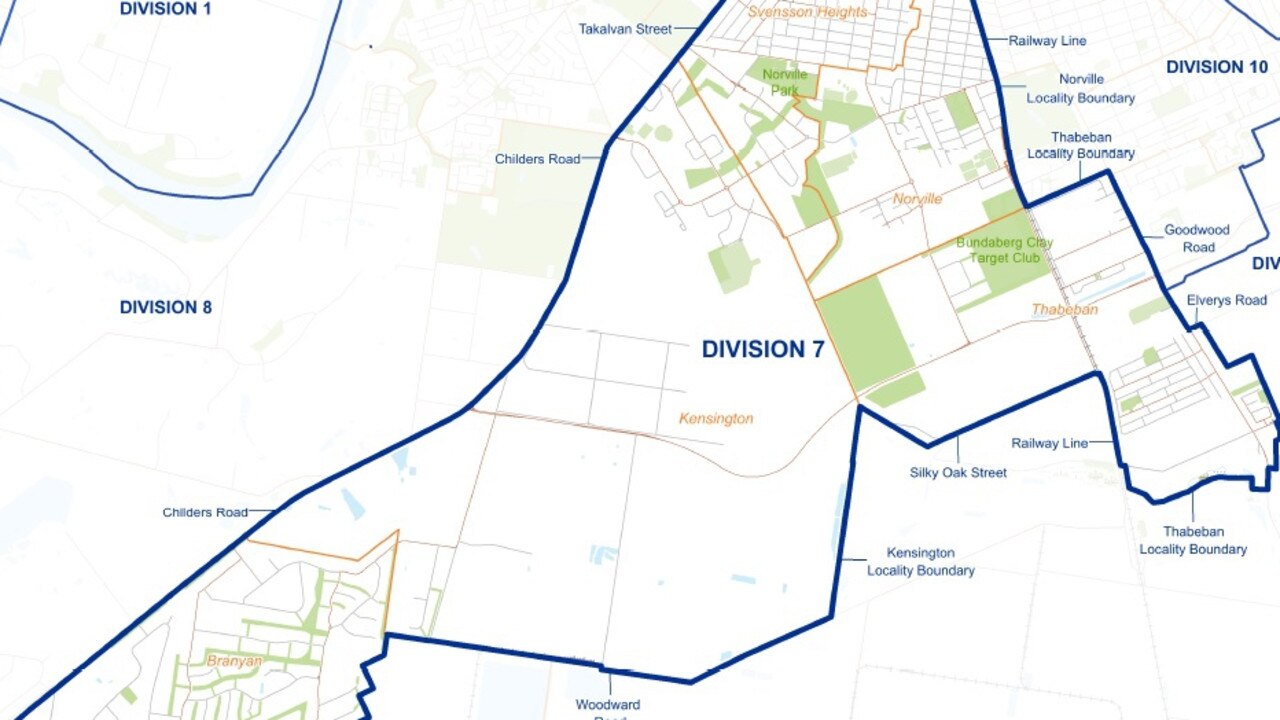 Division 7 encompasses Svensson Heights, Norville, Thabeban, Kensington and Branyan.