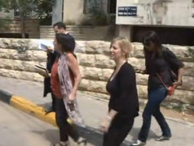 Sally Faulkner leaves court in Beirut after being released from jail. Picture: ABC