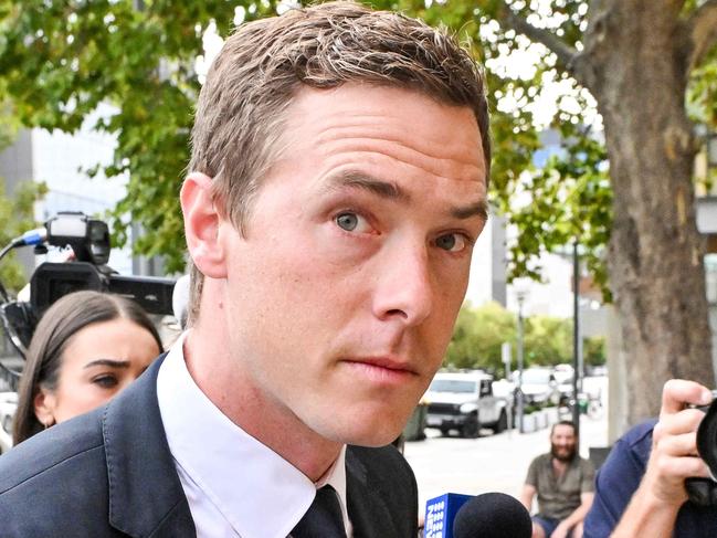 ADELAIDE, AUSTRALIA - NewsWire Photos, MARCH 13, 2024:  Cyclist Rohan Dennis arrives at the Adelaide Magistrates Court where he is facing charges over the death of his wife Melissa Hoskins. Picture: NCA NewsWire / Brenton Edwards