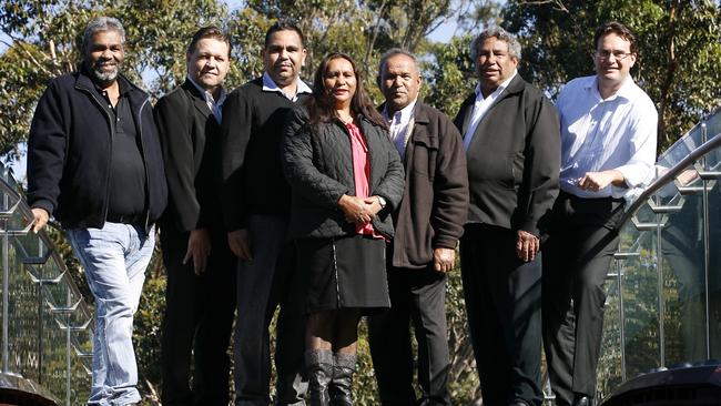 The handing over of the native title offer at Hale House in 2013 with Colin Barnett and directors from the South West Aboriginal Land &amp; Sea Council and Noongar claim groups. Picture: Marie Nirme