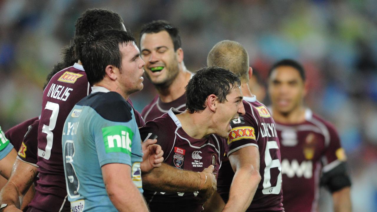 Billy Slater scored a crucial try for the Maroons in Sydney when they claimed their last series sweep in 2010. Picture: AAP Image/Dean Lewin