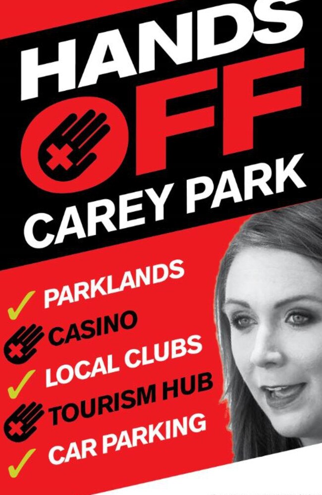 Gold Coast casino placards organised by LNP MP Rob Molhoek featuring Labor's Meaghan Scanlon.