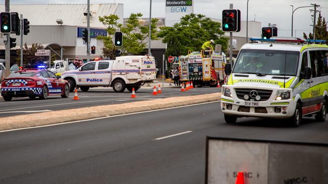 Two-vehicle crash on corner of Alford and Youngman Streets, Kingaroy, September 28, 2021. Picture: Dominic Elsome