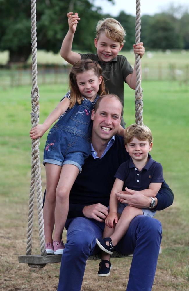 A previous family portrait of Prince William with children Prince George, Princess Charlotte and Prince Louis. Picture: Instagram/Princess Catherine