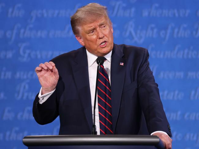 US President Donald Trump was a ‘bully’ in the first debate, a leading body language and vocal expert says. Picture: Getty Images