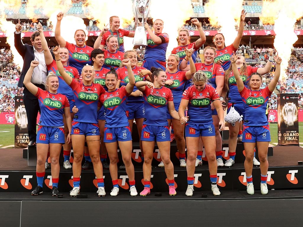 Maynard and the Knights claimed the 2023 NRLW Premiership. Photo: Matt King/Getty Images