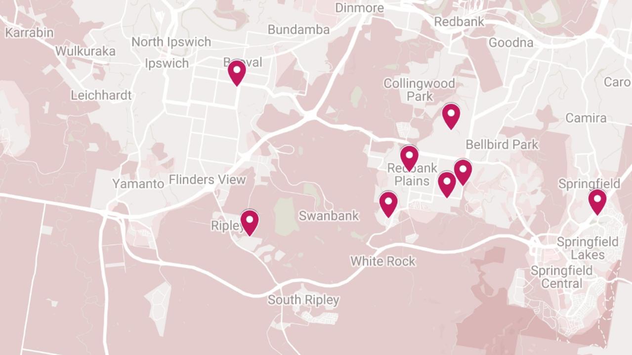 Locations where odour reaches. Picture: Google Maps