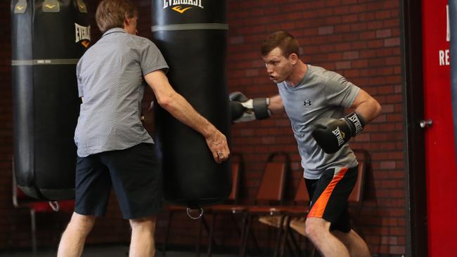 Jeff Horn training at the Top Rank gym in Las Vegas.