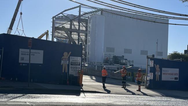 The construction site from Hassall St.