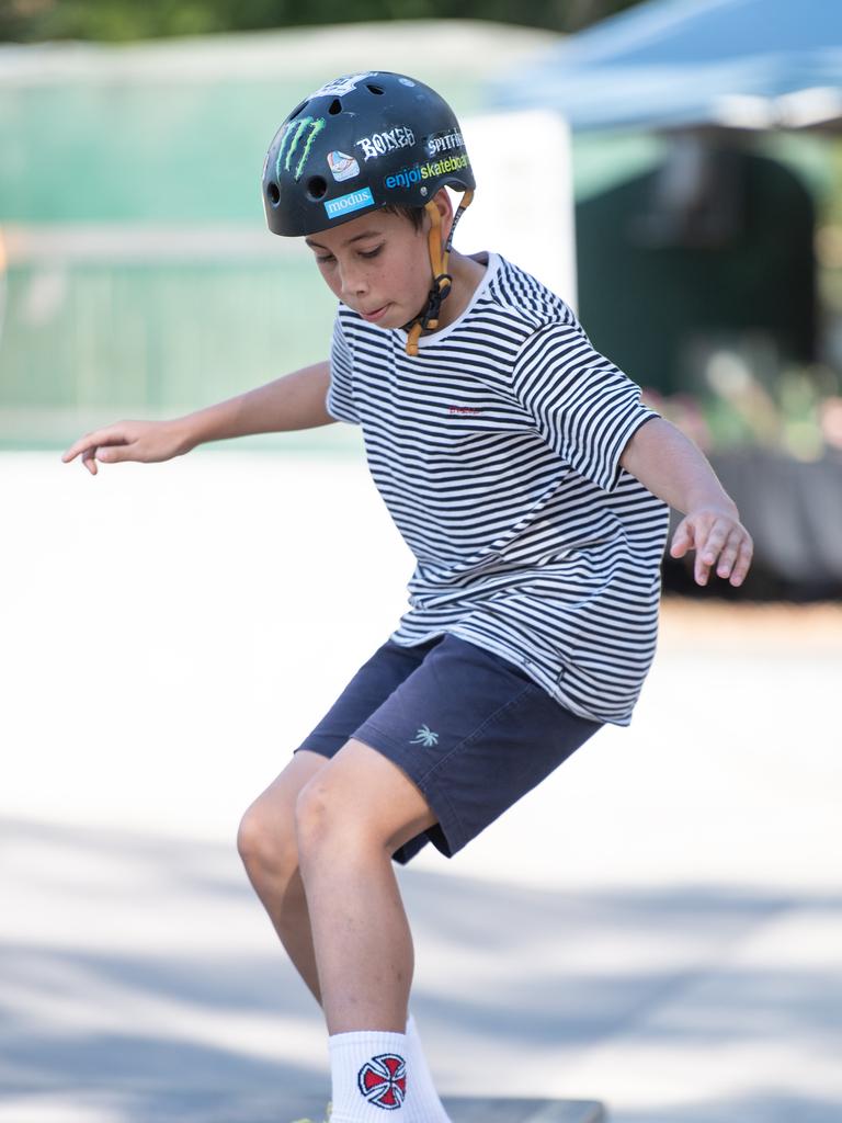 Zach Ridla pictured competing at Berowra skate park at the skate, scooter and BMX battle royale (AAP IMAGE / MONIQUE HARMER)