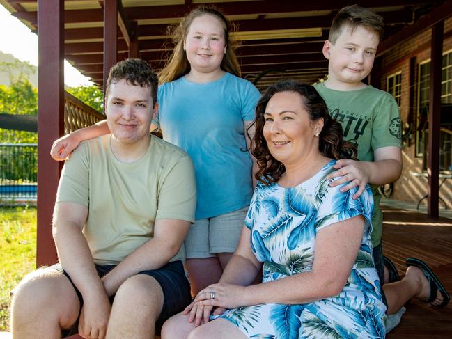 Samantha Self, whose grandfather went missing in the 1960s, with her children Anthony 19, Victoria 11, and Thomas 9. Picture: Daryl Wright.