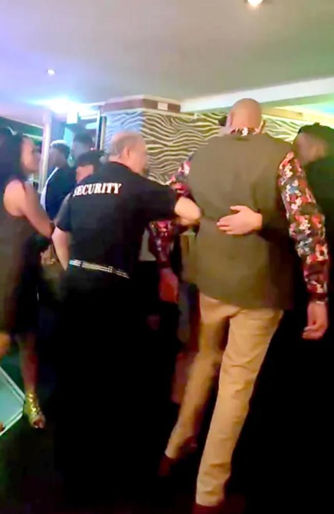 This is the moment Britain’s ‘bravest bouncers’ escorted heavyweight Tyson Fury out of a pub – before the boxer collapsed outside.