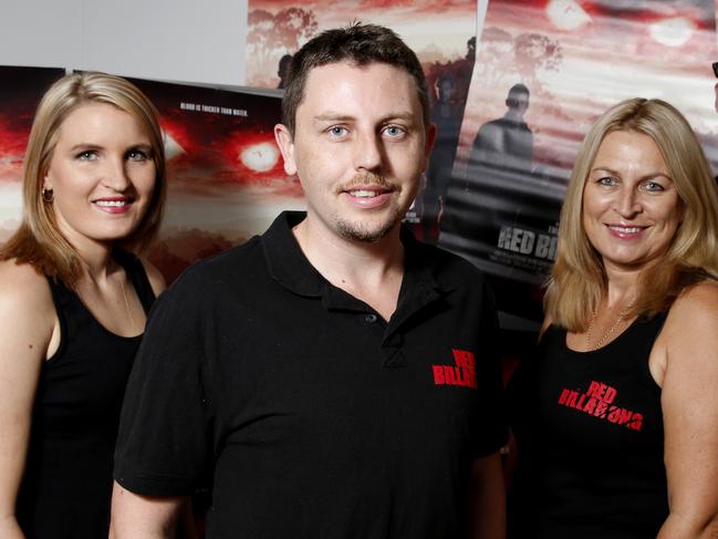 Carly Imrie, Producer,  Luke Sparke, Director/Writer, Carmel Imrie, Production Manager, and Alex Becconsall, Assistant Producer, from  Sparke Films are excited about their new movie Red Billabong.  Photo: Jerad Williams