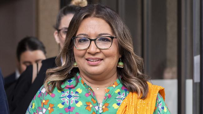 Mehreen Faruqi leaving the Federal Court. Picture: NewsWire / Monique Harmer