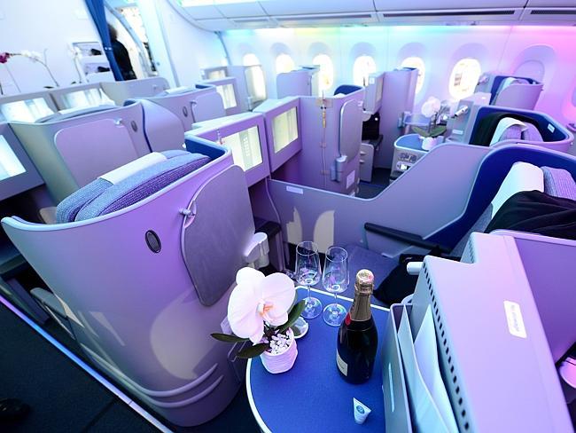 Business class in the new Airbus A350 XWB.