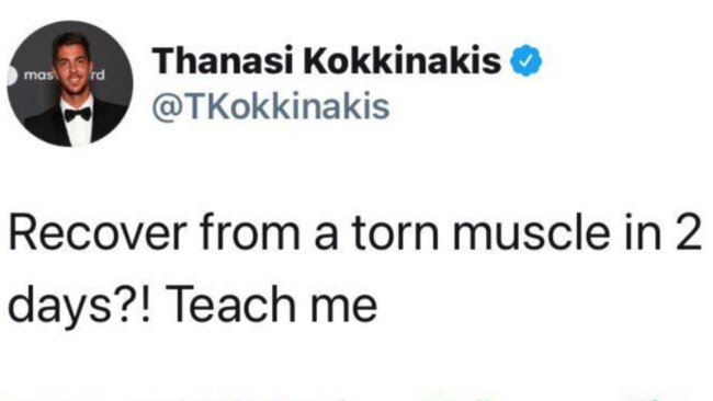 The since-deleted Tweet from Thanasi Kokkinakis.