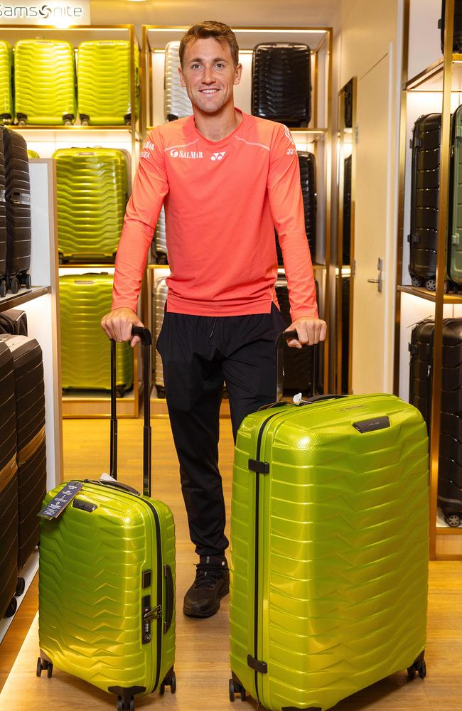 Ruud, a global ambassador for Samsonite visited the luggage brand at David Jones in Bourke Ste. Picture: Mark Stewart