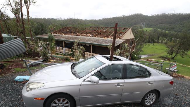 Kriedeman Rd at Guanaba was unrecognisable after storms then floods tore through the area. Homes showing the scars. of the storm.. Picture Glenn Hampson