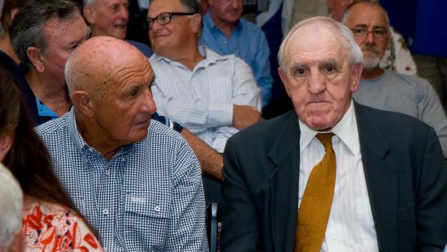 Tony Brown (left) and Dick Poole at the official Newtown RLFC Centenary Function at Newtown Town Hall on the 8th January 2008. Picture: Newtown RLFC