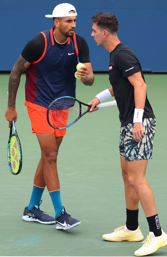 BFFs! Nick Kyrgios and Thanasi Kokkinakis at the US Open in 2022. Picture: Getty Images