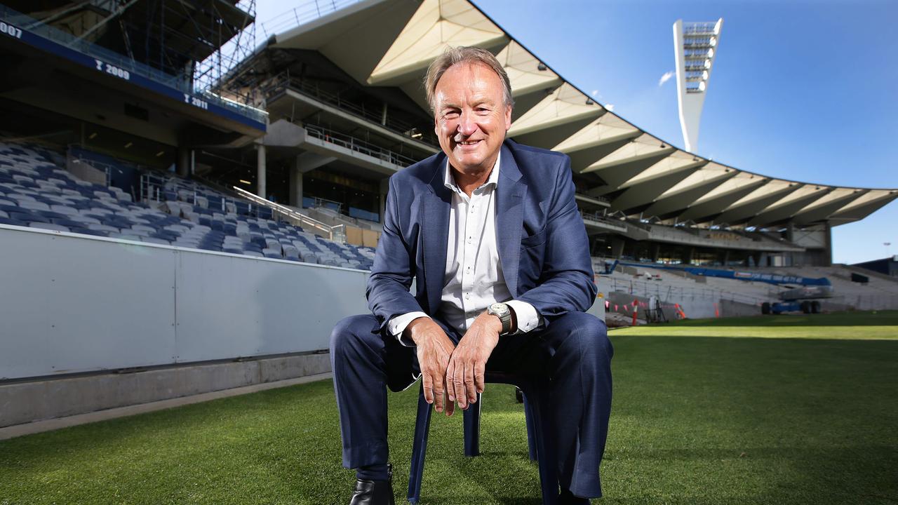 Former Cats CEO Brian Cook, pictured in 2017, cites establishing a strong culture and securing the funding for Kardinia Park’s redevelopment as highlights of his tenure. Picture: Peter Ristevski