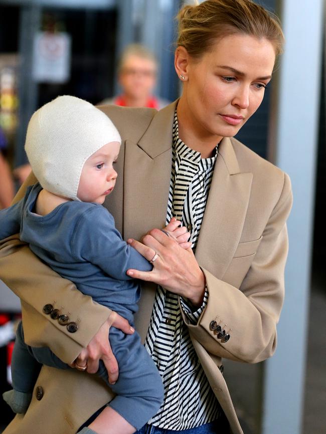 Lara Worthington and son Racer in May. Picture: John Grainger