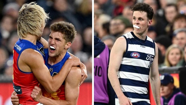 Brisbane Lions beat Geelong to reach the grand final. Photos: Getty Images