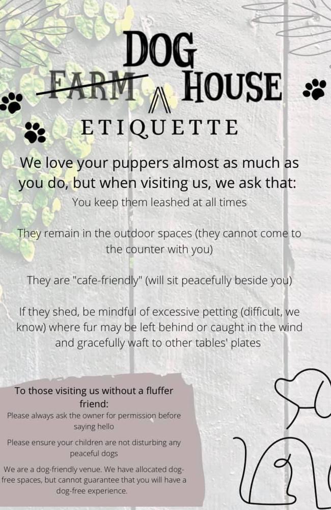 Farm House’s dog etiquette rules