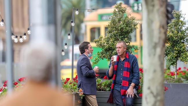 Liberal leader Matthew Guy and his former chief of staff Mitch Catlin. Picture: Tim Carrafa