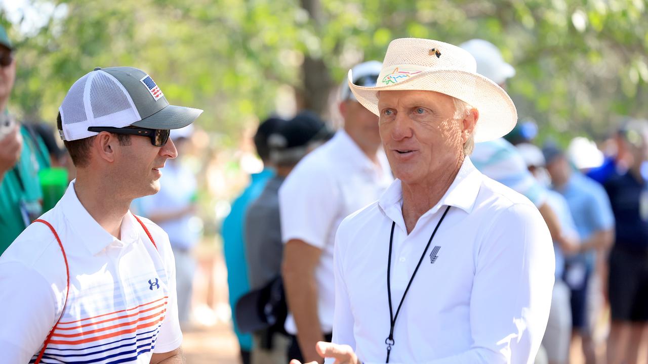 The Shark was spotted wondering around Augusta. (Photo by David Cannon/Getty Images)