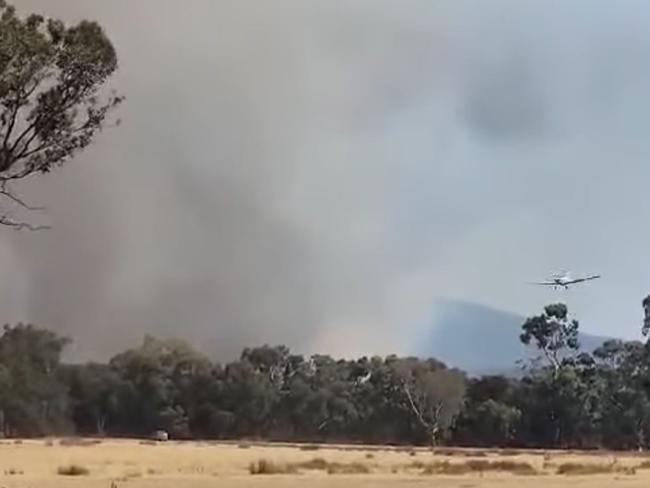 Smoke from the bushfire fills the sky. Picture: North Hamilton Rural Fire Brigade/Facebook