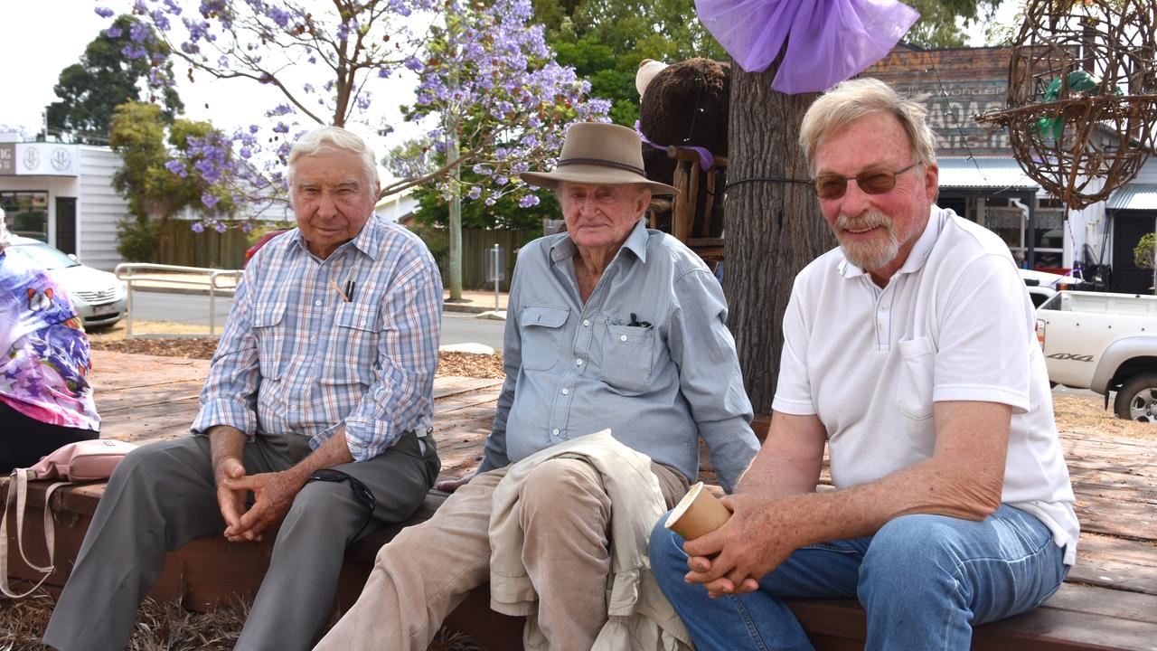 Mac, Collin, and Leighton Norgarrd at Goombungee on Saturday, November 4, 2023. Picture: Peta McEachern