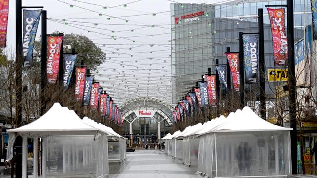 Quiet scenes in Liverpool in Sydney's south-west following the introduction of curfews and tighter lockdown restrictions.Picture: NCA NewsWire / Jeremy Piper