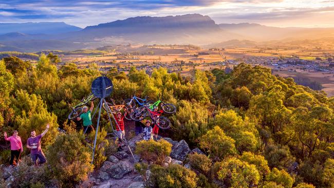 Wild Mersey Mountain Bike Trails Badgers Ranges overlooking Mount Roland and Sheffield. Picture: Evolution