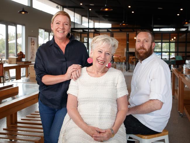 22/11/2018 Delicious 100 STORY - Elli Beer, Maggie Beer and Tim Bourke at The Farm Eatery.  Elli now runs restaurant at the property where Maggie rose to fame with the Pheasant Farm. Picture MATT TURNER.