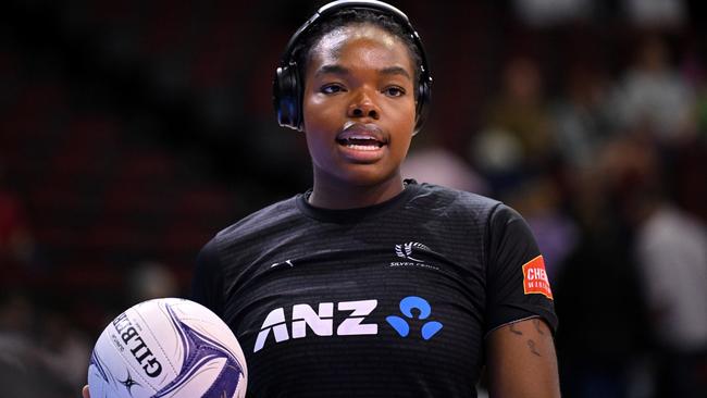 Grace Nweke preparing to play for New Zealand, something she will not be able to do this year after becoming ineligible following her Super Netball switch. Photo: Getty Images