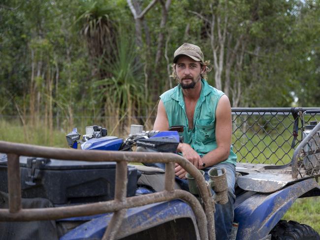 Local resident Jedd Mahoney joined in on the search for Seth with his quad bike. Picture: Floss Adams.