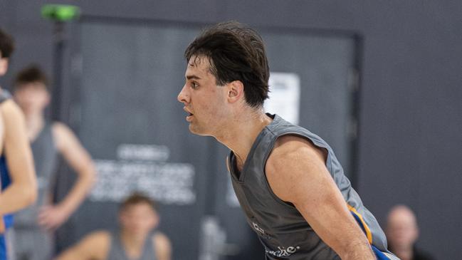 Oskar Olechnowicz of Churchie 1st V against Toowoomba Grammar School 1st V in Round 4 GPS basketball at Toowoomba Grammar School, Saturday, August 3, 2024. Picture: Kevin Farmer